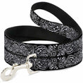 Load image into Gallery viewer, Dog Leash - Floral Paisley2 Black/White