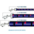 Load image into Gallery viewer, Dog Leash - Flag Leather Black/Blue/Red/White