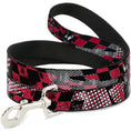 Load image into Gallery viewer, Dog Leash - Grunge Checker Flag Red