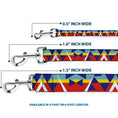 Load image into Gallery viewer, Dog Leash - Geometric Triangles/Stripe Red/White/Blues/Yellow