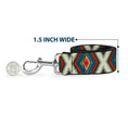 Load image into Gallery viewer, Dog Leash - Geometric Diamonds Grays/Red/Turquoise