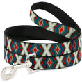 Load image into Gallery viewer, Dog Leash - Geometric Diamonds Grays/Red/Turquoise