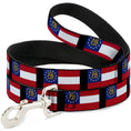 Load image into Gallery viewer, Dog Leash - Georgia Flags/Black