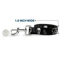 Load image into Gallery viewer, Dog Leash - Geometric 3-D Skull Face/Chevron Black/Grays/White
