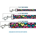 Load image into Gallery viewer, Dog Leash - Hearts Black/Multi Color