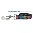 Load image into Gallery viewer, Dog Leash - Houndstooth Black/Rainbow