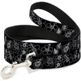 Load image into Gallery viewer, Dog Leash - Hibiscus Outline Black/White