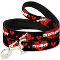 Load image into Gallery viewer, Dog Leash - Heart Breaker Black/White/Red