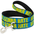 Load image into Gallery viewer, Dog Leash - HATERS GONNA HATE Turquoise/Yellow