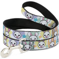 Load image into Gallery viewer, Dog Leash - Happy/Sad Bunnies & Stars White/Pastel