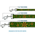 Load image into Gallery viewer, Dog Leash - Holiday Holly Green/Gold/Red