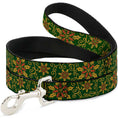 Load image into Gallery viewer, Dog Leash - Holiday Holly Green/Gold/Red