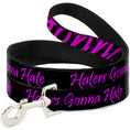 Load image into Gallery viewer, Dog Leash - Haters Gonna Hate w/Gem Black/Fuchsia