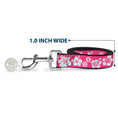 Load image into Gallery viewer, Dog Leash - Hibiscus Neon Pink/White