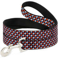 Load image into Gallery viewer, Dog Leash - Houndstooth Navy/Orange/White