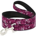 Load image into Gallery viewer, Southlake Paws Dog Leash in hibiscus collage with pink shades, featuring a floral design and a silver clip.