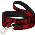 Load image into Gallery viewer, Dog Leash - HUSTLE HARDER/Stripes Weathered Red/Black