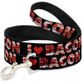 Load image into Gallery viewer, Dog Leash - I "Heart" BACON Black/Bacon