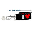 Load image into Gallery viewer, Dog Leash - I "HEART" BACON Black/White/Red