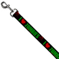 Load image into Gallery viewer, Dog Leash - I "Heart" ZOMBIES Bold Splatter Black/Green/Red