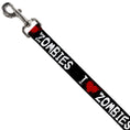 Load image into Gallery viewer, Dog Leash - I "Heart" ZOMBIES Bloody Splatter Black/White/Red