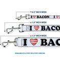 Load image into Gallery viewer, Dog Leash - I "Heart" BACON White/Black/Bacon