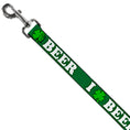 Load image into Gallery viewer, Buckle-Down Dog Leash - I "Clover" BEER/Clover Outlines Greens/White