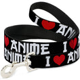 Load image into Gallery viewer, Dog Leash - I "Heart" ANIME Bold Black/White/Red