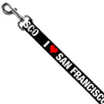 Load image into Gallery viewer, Dog Leash - I "HEART" SAN FRANCISCO Black/White/Red