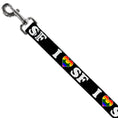 Load image into Gallery viewer, Dog Leash - I "HEART BRIDGE" SF Black/White/Rainbow