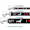 Load image into Gallery viewer, Dog Leash - I "HEART" MY "WIENER" Dog Silhouette Black/White/Red