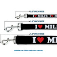 Load image into Gallery viewer, Dog Leash - I "HEART" MILFS Black/White/Red
