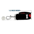 Load image into Gallery viewer, Dog Leash - I "HEART" MILFS Black/White/Red