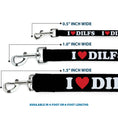 Load image into Gallery viewer, Dog Leash - I "HEART" DILFS Black/White/Red