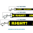 Load image into Gallery viewer, Dog Leash - J/K RIGHT? Black/Yellow