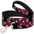 Load image into Gallery viewer, Dog Leash - Love Me w/Sketch Stars & Stripes Black/Fuchsia/White