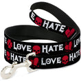 Load image into Gallery viewer, Dog Leash - Love/Hate Black/White/Fuchsia