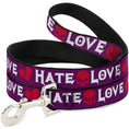 Load image into Gallery viewer, Dog Leash - Love/Hate Purple/White/Fuchsia