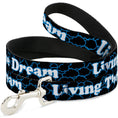 Load image into Gallery viewer, Dog Leash - LIVING THE DREAM/Clouds Black/Blue/White