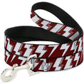 Load image into Gallery viewer, Dog Leash - Lightning Bolts Sketch Red/White