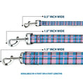 Load image into Gallery viewer, Dog Leash - Mini Houndstooth Gray/Baby Blue/Pink