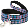 Load image into Gallery viewer, Dog Leash - Mini Houndstooth Gray/Baby Blue/Pink