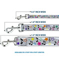 Load image into Gallery viewer, Dog Leash - Music Notes Stars White/Black/Multi Color
