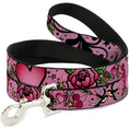 Load image into Gallery viewer, Dog Leash - Mom & Dad CLOSE-UP Pink w/Sparrows