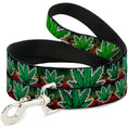 Load image into Gallery viewer, Buckle-Down Dog Leash - Marijuana Haze Rasta/White