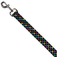 Load image into Gallery viewer, Dog Leash - Musical Checkers Black/Neon