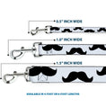Load image into Gallery viewer, Dog Leash - Mustaches White/Black