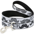 Load image into Gallery viewer, Dog Leash - Mustaches White/Sketch