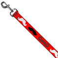 Load image into Gallery viewer, Dog Leash - Mustaches Red/Brown/White/Black