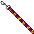 Load image into Gallery viewer, Dog Leash - Owls Striped w/Swirls Purple
